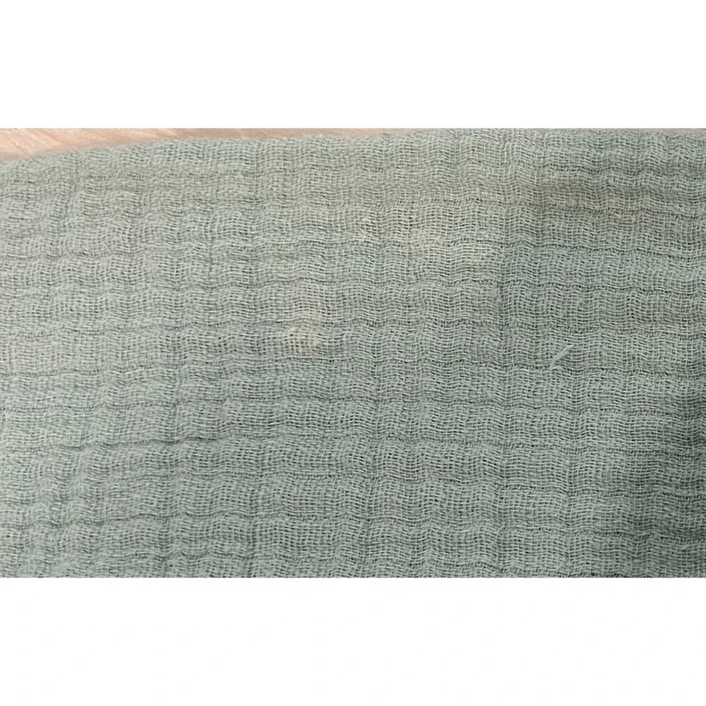 Kyle & Deena Mint Green Cotton Muslin Baby Blanket Crinkle Gauze Swaddle 30x36‎